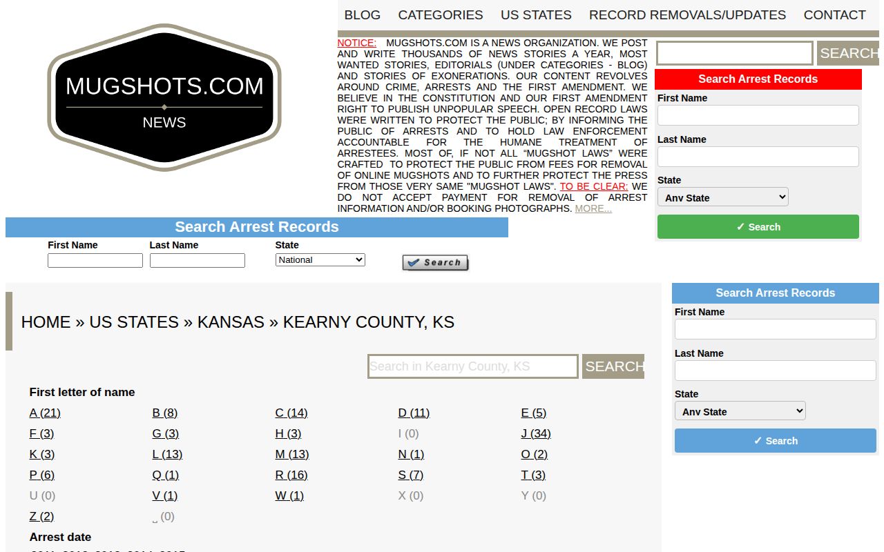 Unofficial historical Kearny County busted mugshots page